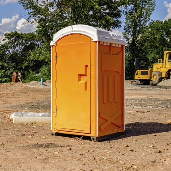 how often are the portable restrooms cleaned and serviced during a rental period in Patterson IA